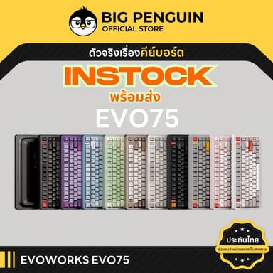 [พร้อมส่ง + โค้ดคุ้มลด 20%] EVO75 Evoworks Studio Aluminium FR4 Plate Bluetooth Wireless RGB Mechanical Keyboard