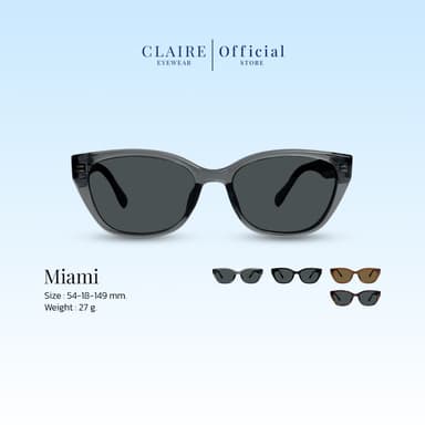 CLAIRE : (MI) แว่นกันแดด รุ่น Miami แว่นกันแดดเลนส์แท้  กันแดดUV400 | Sunglasses