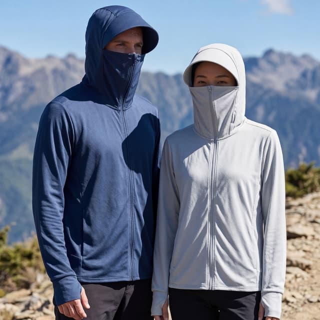 M-4XLเสื้อกัน เสื้อแขนยาวกันแดดกัน UV UPF50+เสื้อฮู้ดกันแดด 