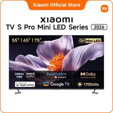 Xiaomi TV S Pro Mini LED 55/65/75 นิ้ว 4K Google TV ประกัน3ปี โหมด Game Boost 288Hz/ 4K 120Hz
