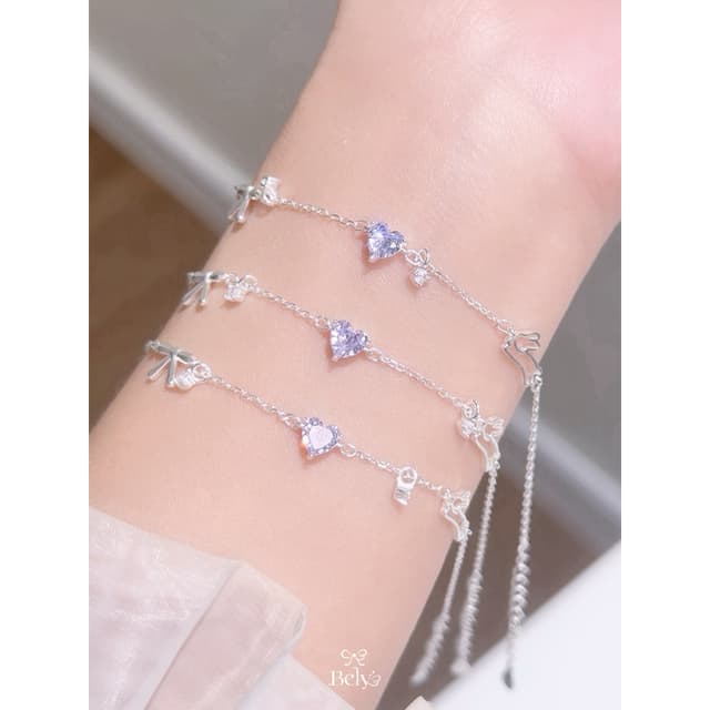 BELY 💜 สร้อยข้อมือเงินแท้ 𓍯 Luna Lapin . 🐰