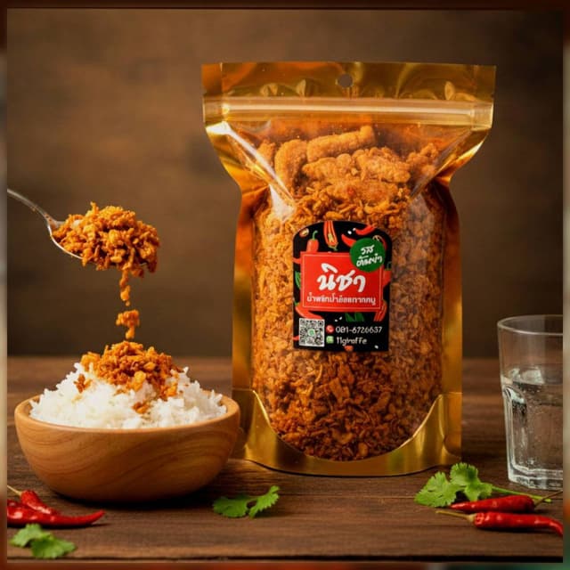 น้ำพริกน้ำย้อย ขนาด130กรัม จัดจ้าน ครบรส มังสวิรัติทานได้//น