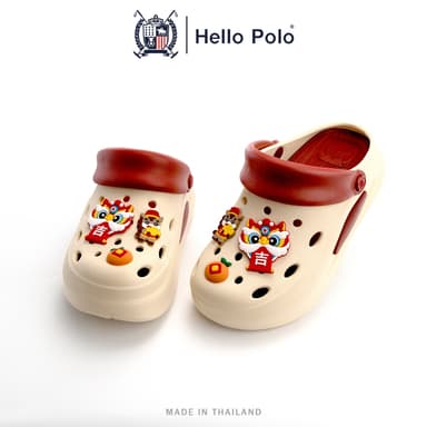 Hello Polo รองเท้าแตะผู้หญิง น่ารัก ลวดลายการ์ตูน พื้นหนา กันลื่นและทนทาน วัสดุ EVA แฟชั่น รองเท้าตรุษจีน เฮง HP8059CNY