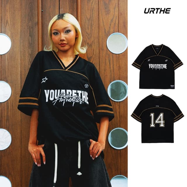 URTHE - เสื้อยืด เสื้อเจอร์ซีย์ Oversize รุ่น AUTHENTICS T-S