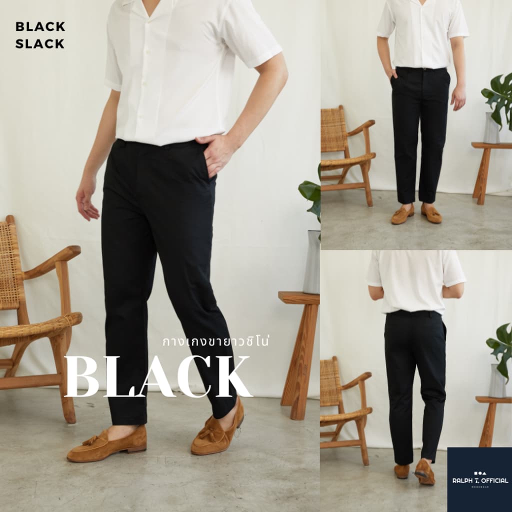 RALPH T OFFICIAL กางเกงขาเต่อ 5 ส่วน ชิโน่ยืดนุ่ม ทรงเกาหลี KOREAN ANKLE PANTS กางเกงขายาว ผู้ชาย สแล็ค สีขาว สีกรม สีเบจ สีดำ https://wayoza.com
