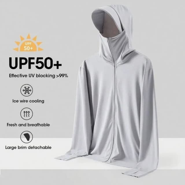 [ซื้อ 1 แถม 1]เสื้อแจ็กเก็ตกันแดดมีฮู้ด ป้องกันรังสียูวี ป้อ