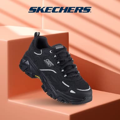 Skechers สเก็ตเชอร์ส รองเท้าเทรลผู้ชาย Men Outdoor D'Lites Hiker Trail Shoes - 237423-BKSL Air-Cooled Memory Foam
