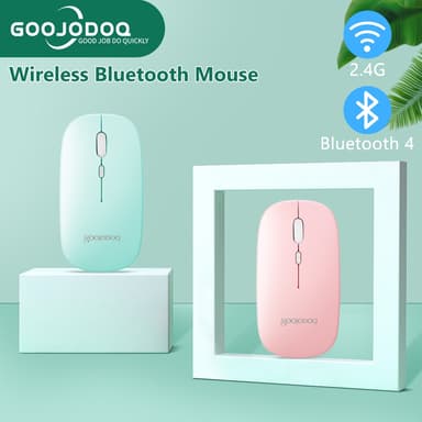 GOOJODOQ เมาส์ไร้สาย Mouse ไทยแลนด์สปอต เมาส์ เมาส์ไร้สาย 2.4g สีมาการอง พร้อมสายชาร์จ เมาส์บลูทูธ