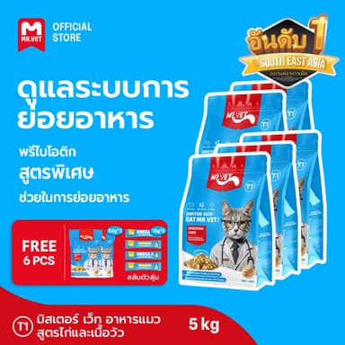 [SPECIAL DEAL] Mr.Vet อาหารแมว Holistic T1 5kg & ของขวัญฟรี