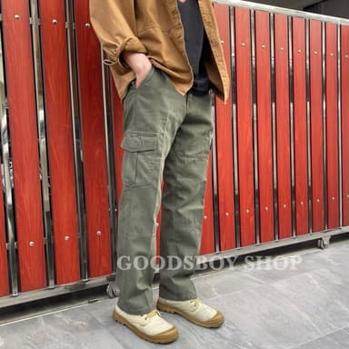 MJกางเกงคาร์โก้ขายาวผู้ชายผ้าCotton