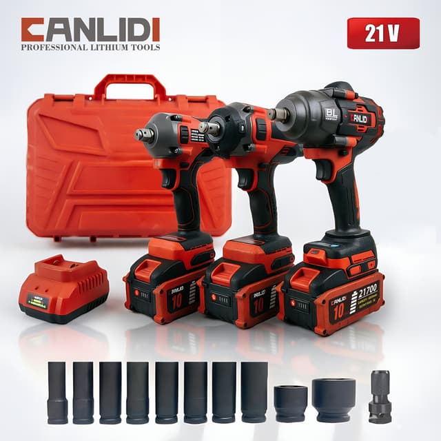 CANLIDI รุ่น CIW-600/800/1000 แรงบิด 600/800/1000 N.m บล็อกไฟฟ้าไร้สาย แรงบิดสูง ประแจกระแทก มอเตอร์ไร้แปรงถ่าน อเนกประสงค์