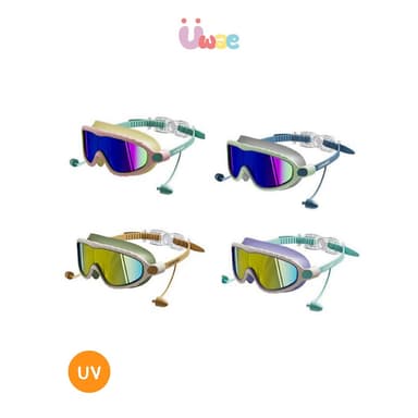 Uwae แว่นตาว่ายน้ำเด็ก แลนส์ใหญ่ สำหรับ 3-12 ขวบ กันฝ้ากันยูวี รุ่น SW045-SW065