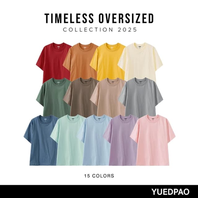 Yuedpao Oversized Timeless 2025 ผ้าหนายับยากรีดง่าย เสื้อยืด