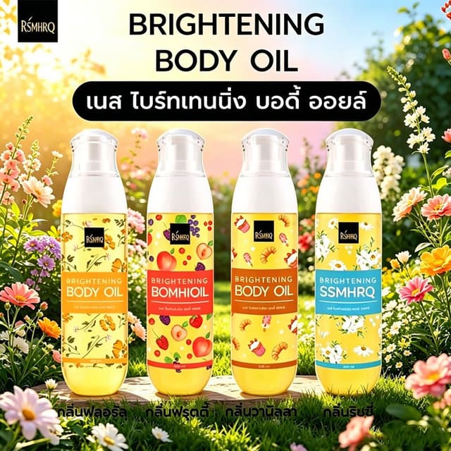 น้ำมันร่างกาย กลิ่นริชชี่โปร่งสบาย ออยล์บำรุงผิวขาว บำรุงผิว