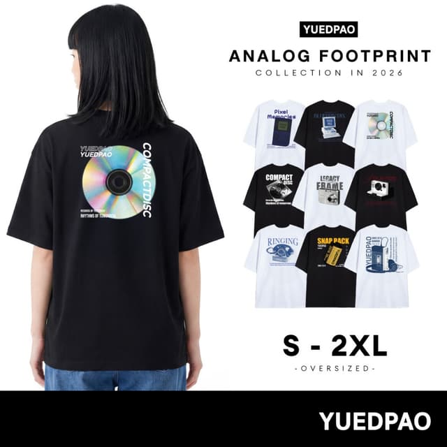 Yuedpao Oversized Analog Footprint Collection เสื้อยืดโอเวอร