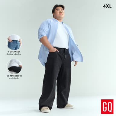 GQ Bear Size Jeans Relaxed Fit กางเเกงยีนส์ขายาวไซซ์ใหญ่พิเศษ 3XLถึง8XL ต้นขากว้าง ใส่สบาย ดีไซน์ 7 กระเป๋า (plus size)
