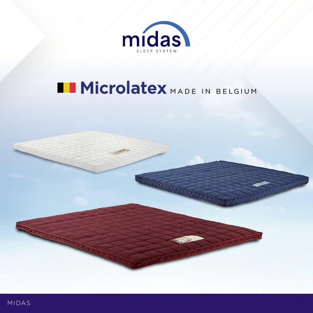 Midas ที่นอนยางพาราแท้ 100% (ช่วยลดแรงกดทับ) - Latex Made In
