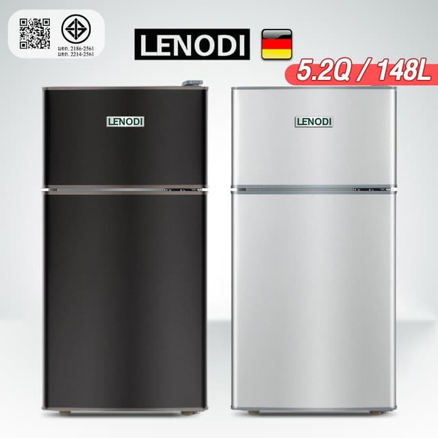 LENODI ตู้เย็นมินิ 5.2Q สองประตู ประหยัดพลังงาน ตู้เย็นในบ้า