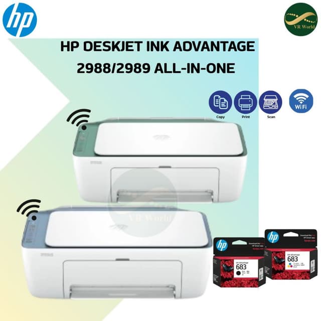HP DeskJet Ink Advantage 2988/2989/2875 All-in-One ฟรีตลับหม