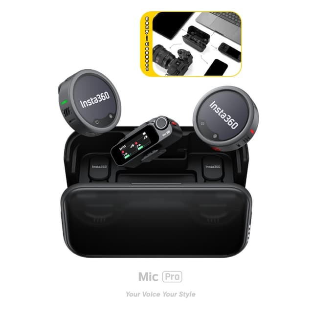 Insta360 Mic Pro ไมค์ไร้สาย สำหรับ กล้องแอคชั่น มือถือ ไมโคร