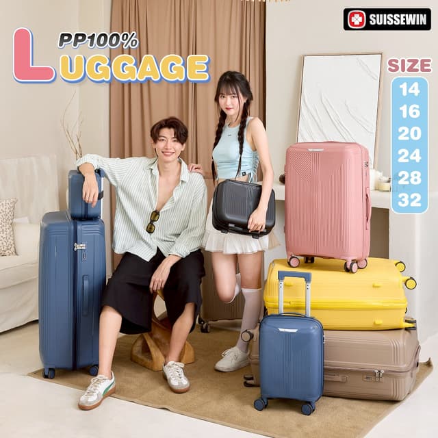 Suissewin กระเป๋าเดินทางล้อลาก เฟรมชิป กระเป๋าเดินทางต่างประ