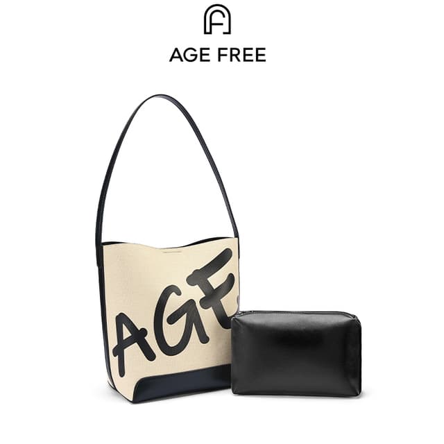 AGE FREE Gabine bag กระเป๋าทรงถังลายคลาสสิกแบบสะพายข้างกระเป