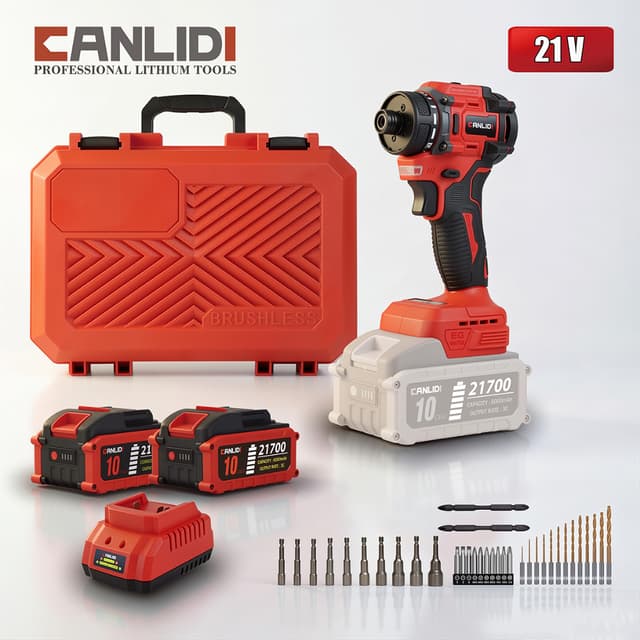 CANLIDI รุ่น MT-21V แรงบิด 80 N.m ไขควงคลัชไร้สาย เจาะ ขันสกรู BL มอเตอร์ไร้แปรงถ่าน ไขควงไร้สาย สว่านไร้สาย พร้อมชุดเครื่องมือ​ คอลเล็ตล็อคตัวเอง