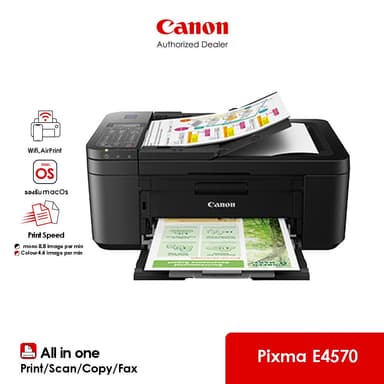[จำกัด 2 เครื่อง/ออเดอร์] Canon เครื่องพิมพ์อิงค์เจ็ท PIXMA รุ่น E4570 เครื่องพรินต์แบบ All in One *รองรับ Mac OS