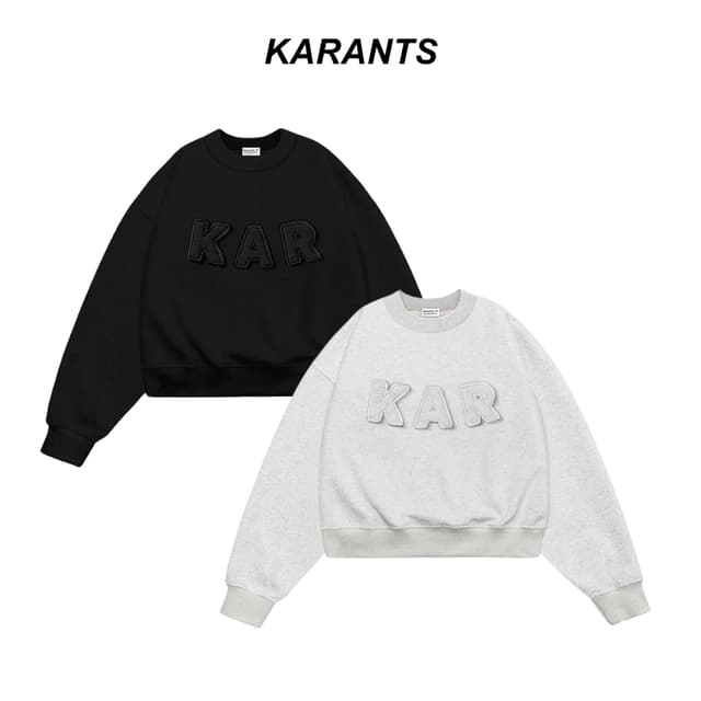 (สินค้าใหม่) Karants เสื้อสเวตเตอร์ติดผ้าโลโก้ KAR ทรง Cropp