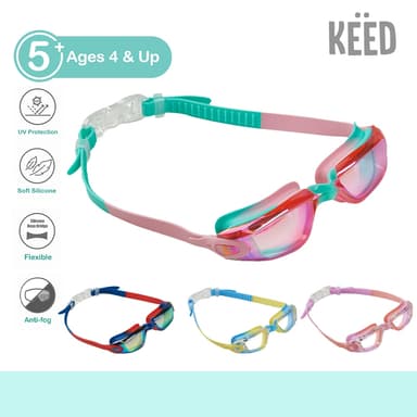 KEED : แว่นตาว่ายน้ำเด็ก มีตัวล็อคด้านหลัง เหมาะสำหรับน้องอายุ 4 ขวบขึ้นไป *2938*