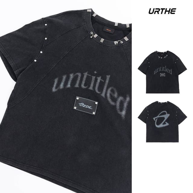 URTHE - เสื้อยืด ฟอกเฟด รุ่น UNTITLED CORE OVERSIZE TEE - Co