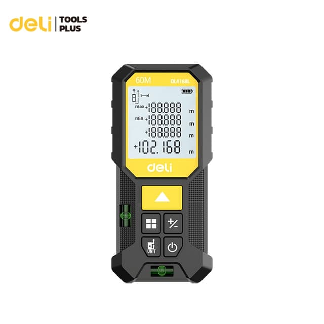 Deli [ฟรีถ่าน] เครื่องวัดระยะเลเซอร์ เลเซอร์วัดระยะ ความแม่น
