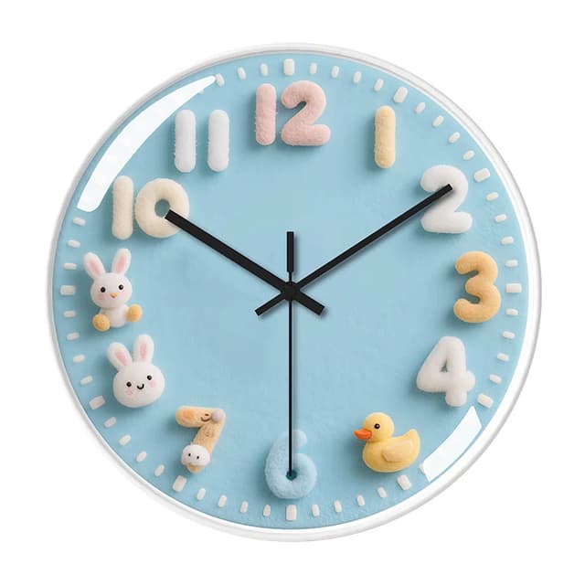 นาฬิกาแขวนผนังแบบเงียบ ลูกเล่น 3 มิติ ลายการ์ตูนสัตว์ สำหรับ