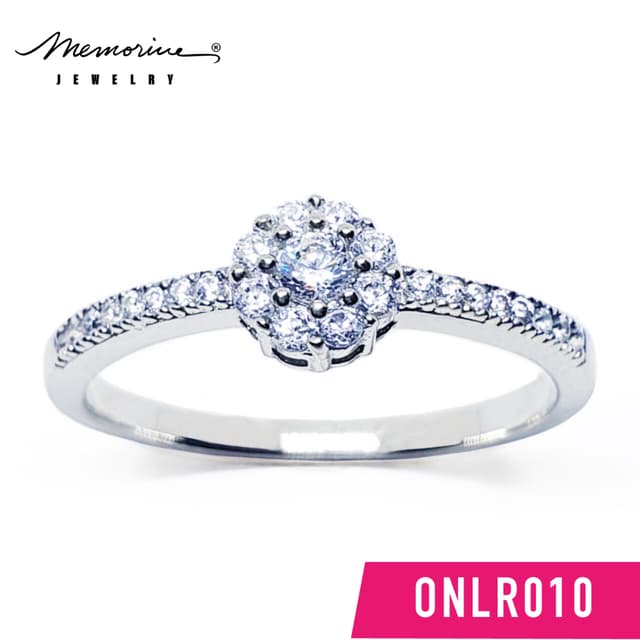 Memorine Jewelry แหวนเงินแท้ 925 ฝังเพชรสวิส (CZ) : ONLR010