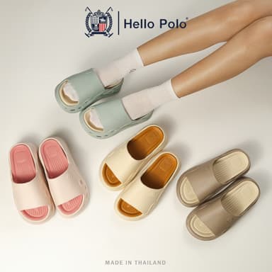 Hello Polo รองเท้าแตะผู้หญิง พื้นถอดล้างได้ เพิ่มความสูง 6CM พื้นหนา กันลื่น อ่อนนุ่ม วัสดุ EVA แฟชั่นฤดูร้อน HP8066
