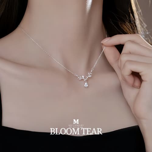 MEET💕สร้อยเงิน Bloom Tear สร้อยเพชร สร้อยแฟชั่น สร้อยคอเงิน