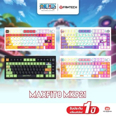 FANTECH x ONE PIECE คีย์บอร์ดไร้สาย คีย์บอร์ดเกมมิ่งไร้สาย ต่อได้ 3 โหมด Mechanical Keyboard รุ่น MK921