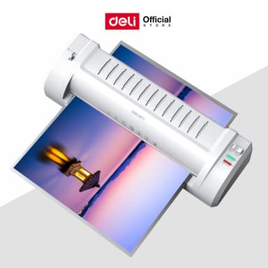 Deli เครื่องเคลือบบัตร เคลือบเอกสาร A3/A4 ใช้งานง่าย คุณภาพดี รับประกัน 1 ปี Laminator