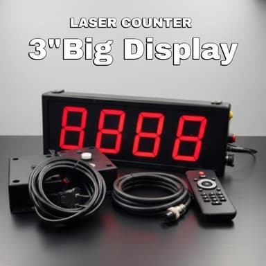 Counter เครื่องนับจำนวนระบบเซนเซอร์เลเซอร์ รุ่นจอ LED สีแดงขนาด 3 นิ้ว พร้อมรีโมตคอนโทรล
