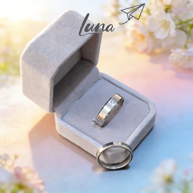 แหวนเงินแท้ 925 ฝังเพชรสวิส(CZ) แหวนคู่รัก Luna.