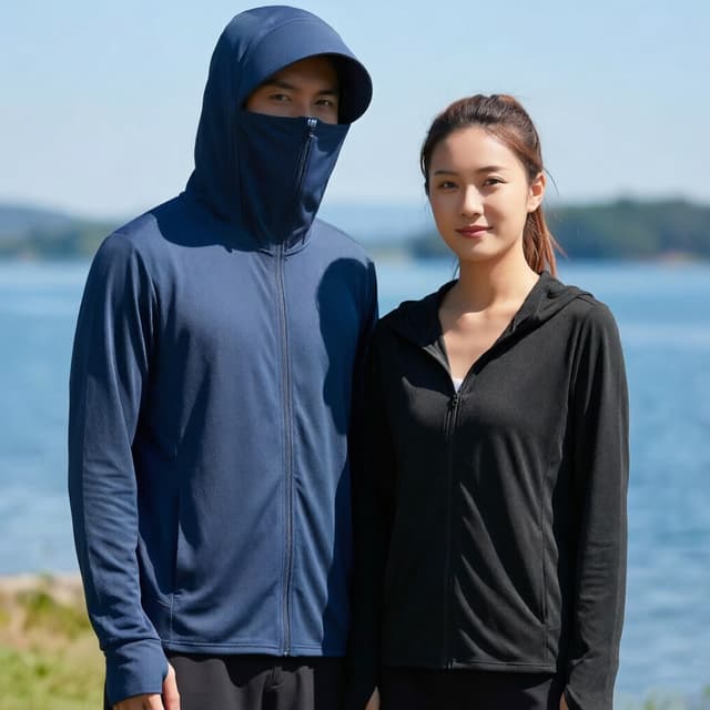 เสื้อกันแดดกันยูวี UPF50+ ระบายอากาศได้ดี แห้งไว มีซิป รูนิ้