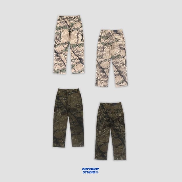 ZEROBOY - Realtree Camo Pants กางเกงขายาวคาร์โก้ลายพราง Style Vintage Y2K