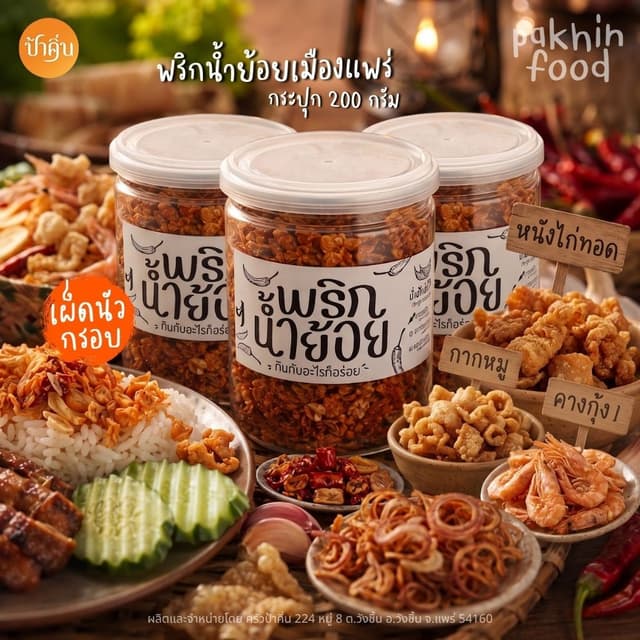 น้ำพริกน้ำย้อย เซทคู่ กระปุก 200 กรัม