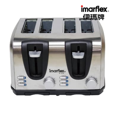 [เกรดบีราคาพิเศษ] Imarflex_Z_ เครื่องปิ้งขนมปัง 4 แผ่น สแตนเลส รุ่น IF-374(B)