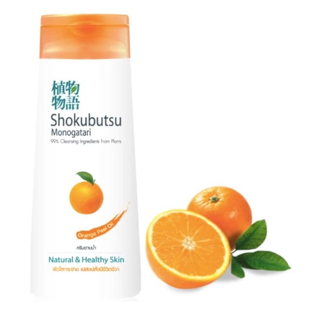 SHOKUBUTSU ครีมอาบน้ำ โชกุบุสซึ สูตร Orange Peel Oil ผิวใสกระจ่าง เปล่งปลั่งมีชีวิตชีวา (สีส้ม) https://wayoza.com