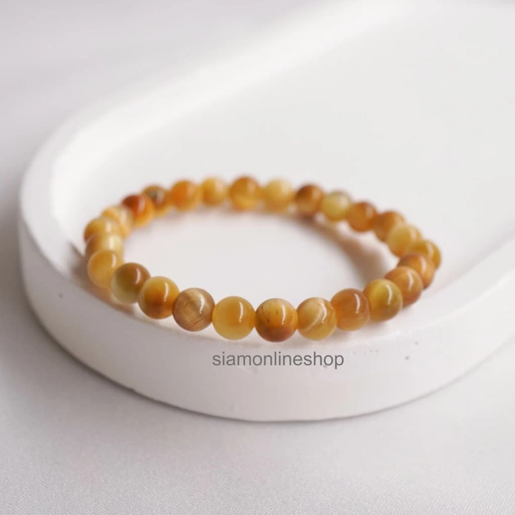 GOLD TIGEREYE ไทเกอร์อาย สีทอง พลอยตาเสือ เลือกขนาดเม็ดหินได้ สร้อยข้อมือหินแท้ https://wayoza.com