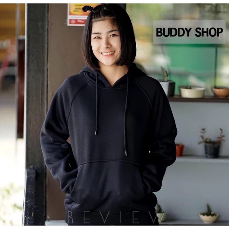 เสื้อคลุมกันหนาวแขนยาวมีฮู้ด สีดำล้วน ไซส์ยุโรป เกรดส่งนอก ผ้าหนา ใส่ได้ทั้งชายและหญิง https://wayoza.com