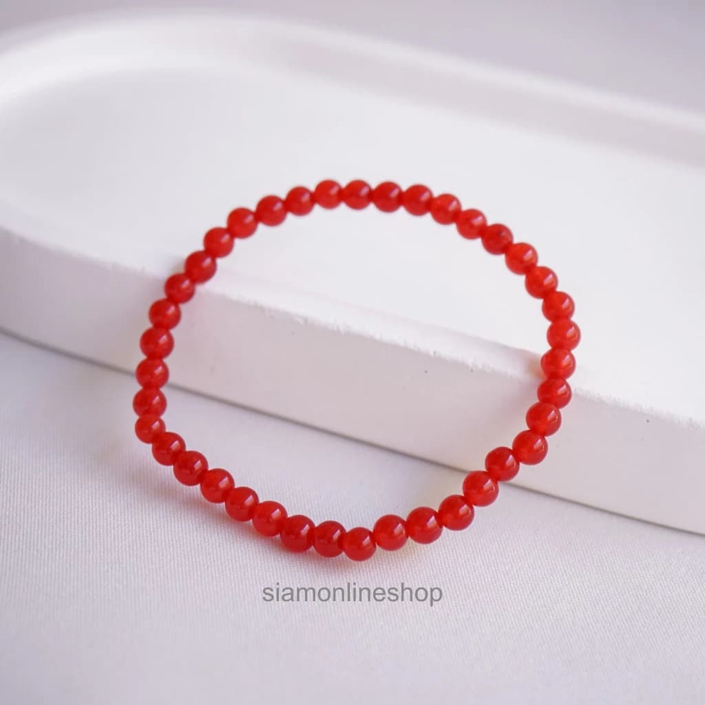 JADE หยกแดง เลือกขนาดเม็ดหินได้ (4-12 มม.) หินแห่งการขจัดความโกรธ สร้อยข้อมือหยกแท้ https://wayoza.com