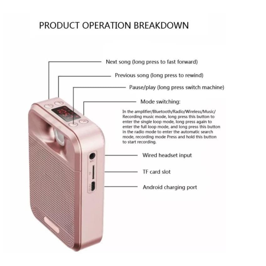 Rolton K700 ไมค์ช่วยสอน ไมค์สอนนักเรียน ไมค์สอนหนังสือ ลำโพงพกพา ไมค์ลอย ไมค์ไร้สาย รองรับFM มีบลูทูธ https://wayoza.com