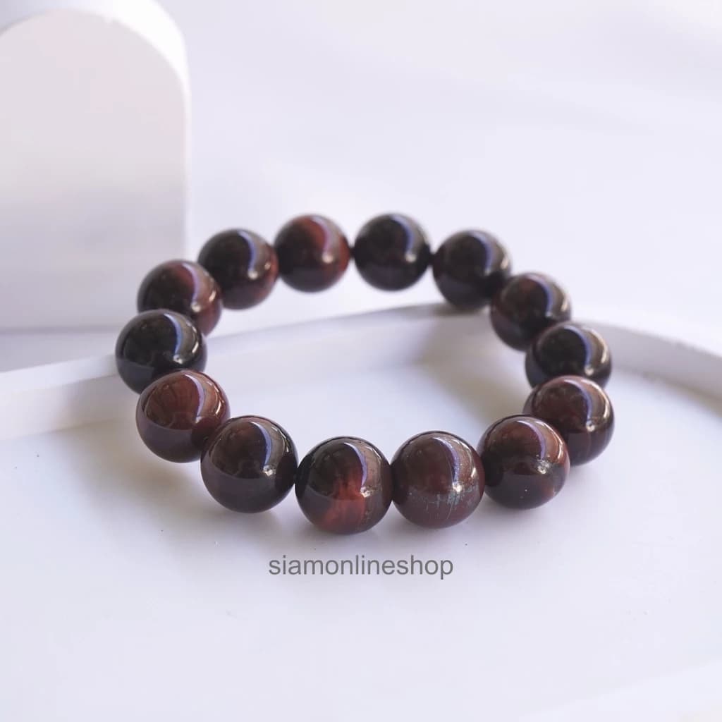 RED TIGEREYE หินเรดไทเกอร์อาย พลอยตาเสือสีแดง เลือกขนาดเม็ดหินได้ https://wayoza.com